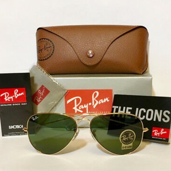Ray Ban Aviator Sunglasses Green Lens main image 7